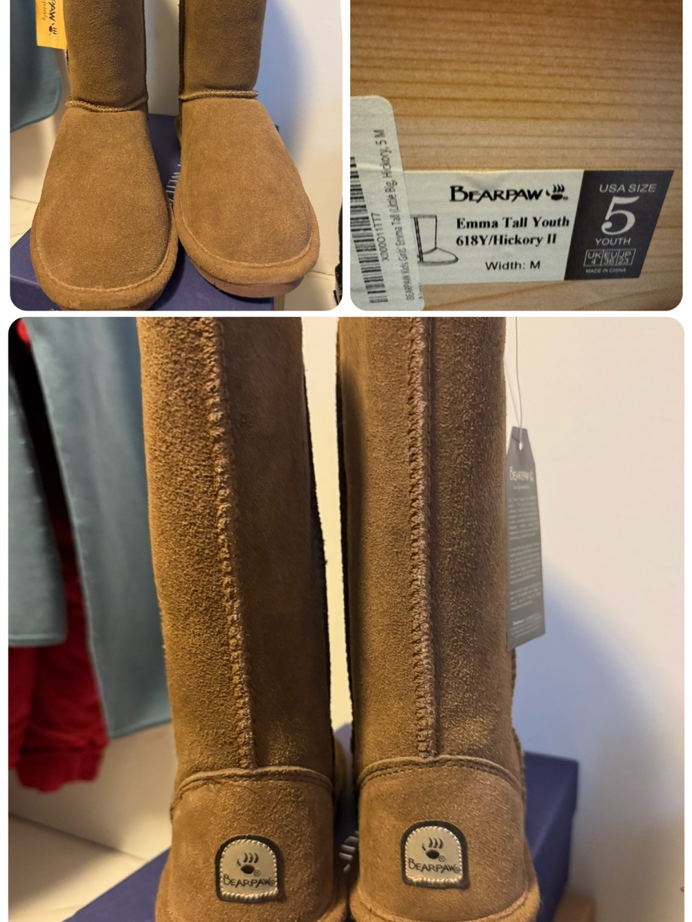 BearPaw Emma Tall Youth Boots - Hickory